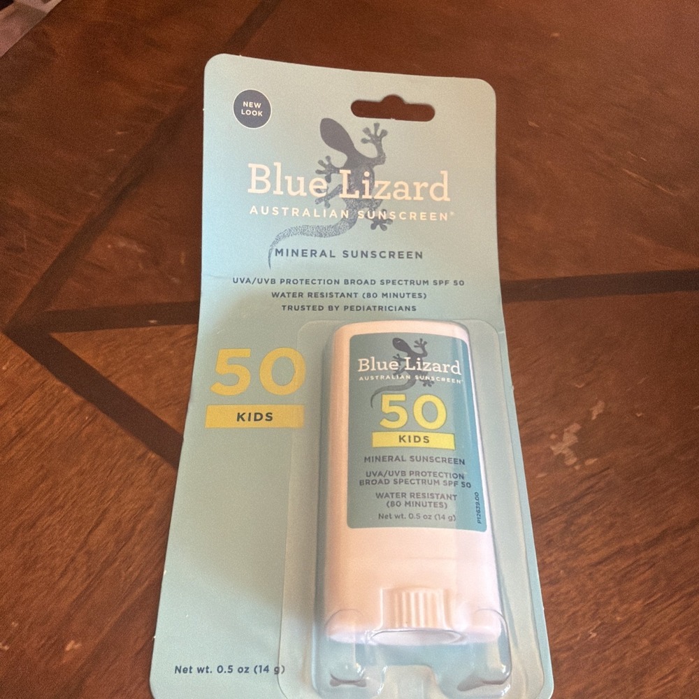 Blue Lizard Kids Mineral Sunscreen Stick SPF 50 Zinc Oxide Water Resistant 0.5oz